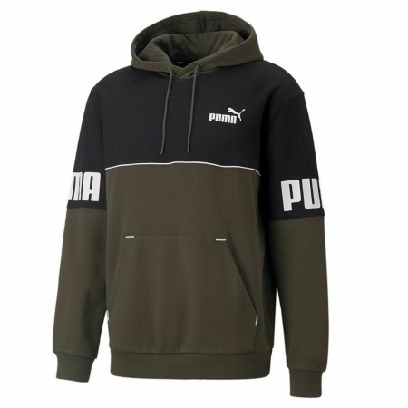 Sudadera con Capucha Hombre Puma Power Colorblock Verde Negro de Puma, Hombre - Ref: S6465071, Precio: 40,12 €, Descuento: %