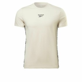 Men’s Short Sleeve T-Shirt Reebok Identity Tape Beige by Reebok, Men - Ref: S6468223, Price: 0,00 €, Discount: %