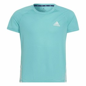 Camisola de Manga Curta Infantil Adidas Aeroready Three Stripes Água-marinha de Adidas, Menina - Ref: S6468271, Preço: 24,60 ...