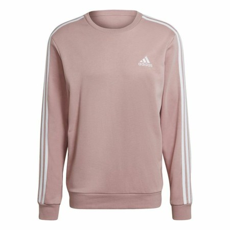 Men’s Sweatshirt without Hood Adidas Essentials French Terry 3 Stripes Pink by Adidas, Men - Ref: S6469100, Price: 50,14 €, D...