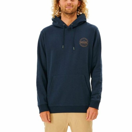 Felpa con Cappuccio Uomo Rip Curl Re Entry Blu Marino | Tienda24 - Global Online Shop Tienda24.eu