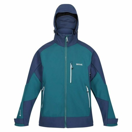 Men's Sports Jacket Regatta Hewitts VII Blue Green Hood by Regatta, Warm clothing - Ref: S6470380, Price: 62,02 €, Discount: %