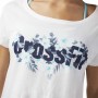 Camisola de Manga Curta Mulher Reebok Floral Easy Crossfit Branco | Tienda24 - Global Online Shop Tienda24.eu