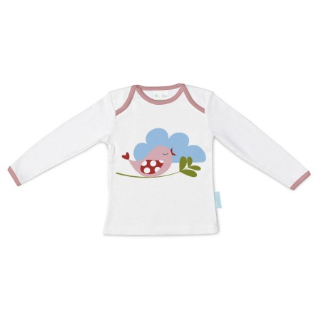 Maglia a Maniche Lunghe per Bambini HappyFriday Mr Fox Little Birds Multicolore 9-12 Mesi di HappyFriday, Parti superiori - R...