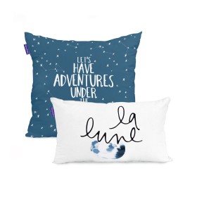 Housse de coussin HappyFriday Blanc Constellation Multicouleur 2 Pièces de HappyFriday, Housses de coussin - Réf : D1614133, ...