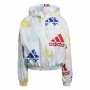 Giacca Sportiva da Donna Adidas Essentials Multi-Colored Logo Bianco | Tienda24 - Global Online Shop Tienda24.eu