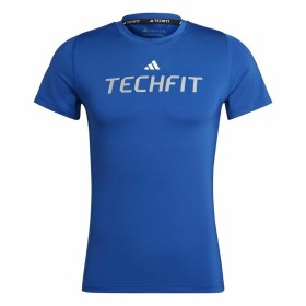 Camisola de Manga Curta Homem Adidas techfit Graphic Azul de Adidas, Homem - Ref: S6483851, Preço: 27,68 €, Desconto: %