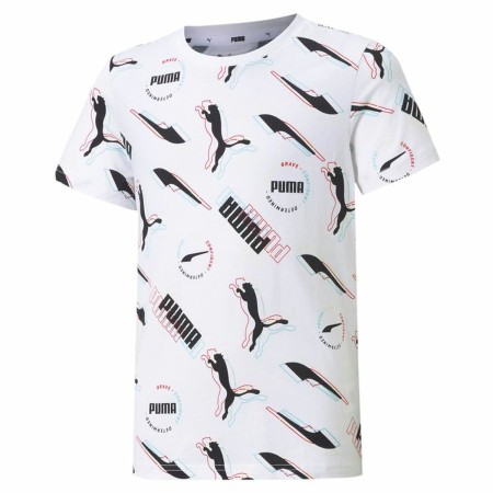 Camisola de Manga Curta Infantil Puma AOP Branco | Tienda24 - Global Online Shop Tienda24.eu