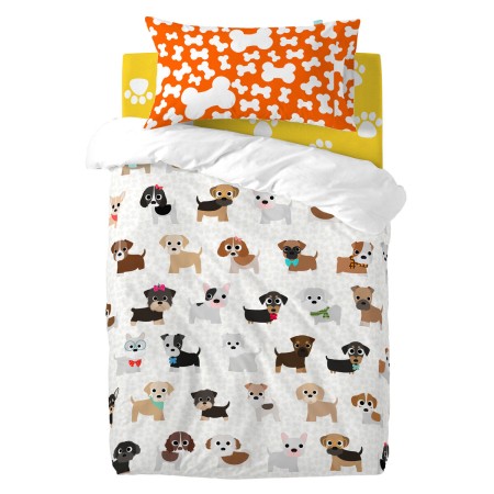 Duvet cover set HappyFriday Mr Fox Dogs Multicolour Baby Crib 2 Pieces by HappyFriday, Quilts and quilt covers - Ref: D161417...