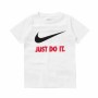 Camiseta de Manga Corta Infantil Nike Swoosh Just Do It Blanco de Nike, Niño - Ref: S6483920, Precio: 16,29 €, Descuento: %