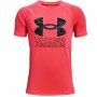 Children’s Short Sleeve T-Shirt Under Armour Tech Hybrid Red | Tienda24 - Global Online Shop Tienda24.eu