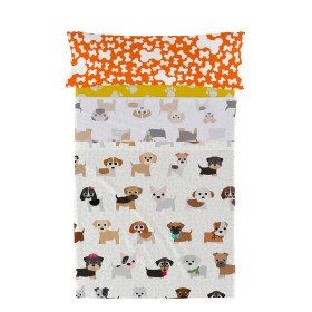 Jeu de draps HappyFriday Mr Fox Dogs Multicouleur Lit 1 persone 2 Pièces de HappyFriday, Draps et taies d'oreiller - Réf : D1...