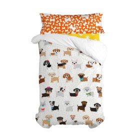 Conjunto de capa de edredom HappyFriday Mr Fox Dogs Multicolor Solteiro 2 Peças de HappyFriday, Edredão e capas de edredão - ...