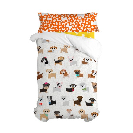 Conjunto de capa de edredom HappyFriday Mr Fox Dogs Multicolor Solteiro 2 Peças de HappyFriday, Edredão e capas de edredão - ...