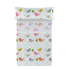 Jeu de draps HappyFriday Mr Fox Little Birds Multicouleur Lit 1 persone 2 Pièces de HappyFriday, Draps et taies d'oreiller - ...