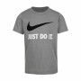 Maglia a Maniche Corte per Bambini Nike NKB Swoosh Grigio scuro | Tienda24 - Global Online Shop Tienda24.eu