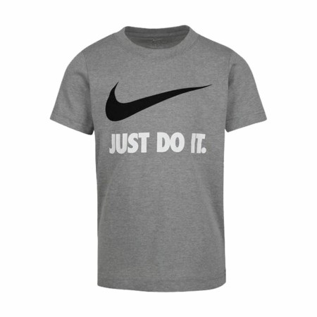 Camisola de Manga Curta Infantil Nike NKB Swoosh Cinzento escuro | Tienda24 - Global Online Shop Tienda24.eu