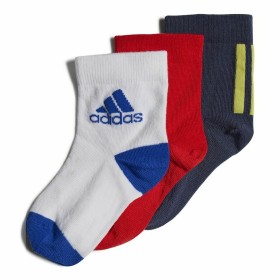 Chaussettes Chevilles Adidas Multi Rouge Bleu 3 paires Blanc de Adidas, Socquettes - Réf : S6485108, Prix : 11,98 €, Remise : %