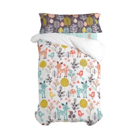 Conjunto de capa de edredom HappyFriday Moshi Moshi Woodland Multicolor Solteiro 2 Peças de HappyFriday, Edredão e capas de e...