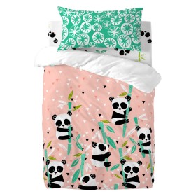 Juego de funda nórdica HappyFriday Moshi Moshi Panda Garden Rosa Cuna de Bebé 2 Piezas de HappyFriday, Edredones y fundas par...