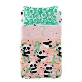 Bedding set HappyFriday Moshi Moshi Panda garden Pink Baby Crib 2 Pieces by HappyFriday, Sheets and pillowcases - Ref: D16142...