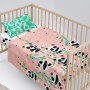 Jeu de draps HappyFriday Moshi Moshi Panda garden Rose Lit de bébé 2 Pièces de HappyFriday, Draps et taies d'oreiller - Réf :...