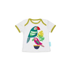 Camiseta de Manga Corta Infantil HappyFriday Moshi Moshi Pretty Parrots Multicolor 6-9 Meses de HappyFriday, Partes de arriba...