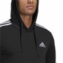 Felpa con Cappuccio Uomo Adidas Essentials 3 Stripes Nero | Tienda24 - Global Online Shop Tienda24.eu