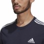 Camisola de Manga Curta Homem Essentials 3 bandas Adidas Legend Ink Azul Azul escuro de Adidas, Homem - Ref: S6486719, Preço:...