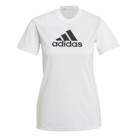 Camisola de Manga Curta Mulher Adidas Primeblue D2M Logo Sport Branco de Adidas, Mulher - Ref: S6486730, Preço: 19,78 €, Desc...