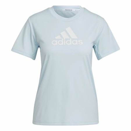 Camiseta de Manga Corta Mujer Adidas Move Logo Sport Cian | Tienda24 - Global Online Shop Tienda24.eu