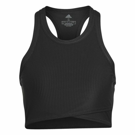 Haut de Sport pour Femme Adidas Studio Wrapeed Rib Noir | Tienda24 - Global Online Shop Tienda24.eu