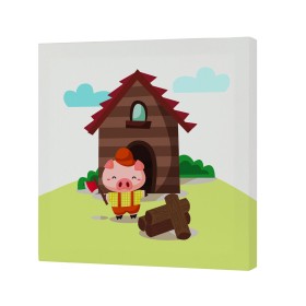 Lienzo HappyFriday Mr Fox Piggys Multicolor 27 x 27 cm de HappyFriday, Impresiones sobre lienzo - Ref: D1614377, Precio: 9,04...