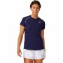 Damen Kurzarm-T-Shirt Asics Court Piping Blau | Tienda24 - Global Online Shop Tienda24.eu