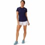 Damen Kurzarm-T-Shirt Asics Court Piping Blau | Tienda24 - Global Online Shop Tienda24.eu