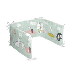 Cot protector HappyFriday Moshi Moshi Best buddies Multicolour 210 x 40 cm by HappyFriday, Bed accessories - Ref: D1614440, P...