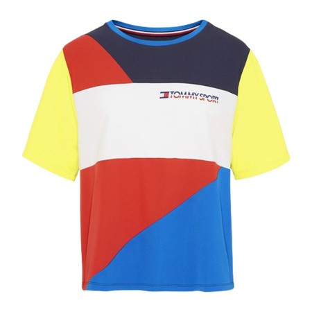 T-shirt à manches courtes femme Tommy Hilfiger Colour-Blocked Bleu de Tommy Hilfiger, Femme - Réf : S6497290, Prix : 0,00 €, ...