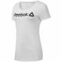 Camisola de Manga Curta Mulher Reebok Scoop Neck Branco | Tienda24 - Global Online Shop Tienda24.eu