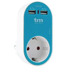 Enchufe Pared con 2 Puertos USB TM Electron Azul de TM Electron, Cargadores y adaptadores - Ref: S6501563, Precio: 7,50 €, De...