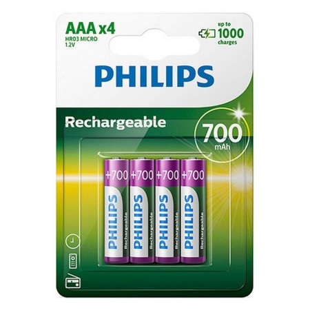 Batteria Philips Ni-Mh R03 700 mAh 1.2 V di Philips, Pile monouso - Rif: S6502373, Prezzo: 7,30 €, Sconto: %