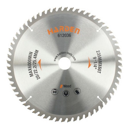 Cutting disc Harden Wood Ø 235 x 25,4 mm by Harden, Abrasive wheels and discs - Ref: S6502786, Price: 10,26 €, Discount: %