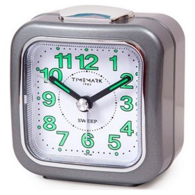 Analogue Alarm Clock Timemark Grey Silent with sound Night mode (7.5 x 8 x 4.5 cm) by Timemark, Alarm clocks - Ref: S6502797,...