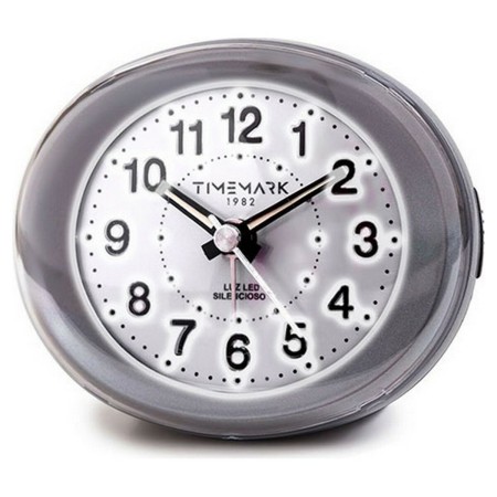 Orologio-Sveglia Analogico Timemark Grigio Luce LED Silenzioso Snooze Modalità notte 9 x 9 x 5,5 cm (9 x 9 x 5,5 cm) di Timem...