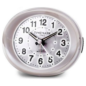 Analogue Alarm Clock Timemark White LED Light Silent Snooze Night mode 9 x 9 x 5,5 cm (9 x 9 x 5,5 cm) by Timemark, Alarm clo...