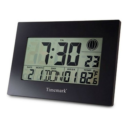 Relógio de Parede com Termómetro Timemark Preto (24 x 17 x 2 cm) de Timemark, Relógios de parede - Ref: S6502865, Preço: 17,8...