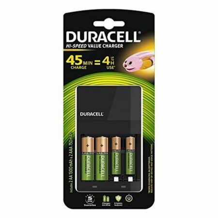 Charger + Rechargeable Batteries DURACELL CEF14 2 x AA + 2 x AAA HR06/HR03 1300 mAh (1 Unit) | Tienda24 - Global Online Shop Tienda24.eu