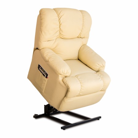 Sillón Relax Masajeador Levantapersonas Astan Hogar Crema Piel Sintética de Astan Hogar, Sillas - Ref: S7000001, Precio: 424,...