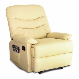 Poltrona de Repouso com Massagem Astan Hogar Manual Creme Pele Sintética de Astan Hogar, Cadeiras - Ref: S7000010, Preço: 329...