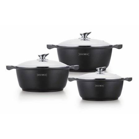 Olla con Tapa de Cristal Royalty Line RL-BS1006 Negro 6 Piezas de Royalty Line, Juegos de sartenes y ollas - Ref: D0600103, P...