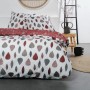 Duvet cover set TODAY Leaves White Red 240 x 220 cm 3 Pieces by TODAY, Quilts and quilt covers - Ref: S71001210, Price: 39,72...